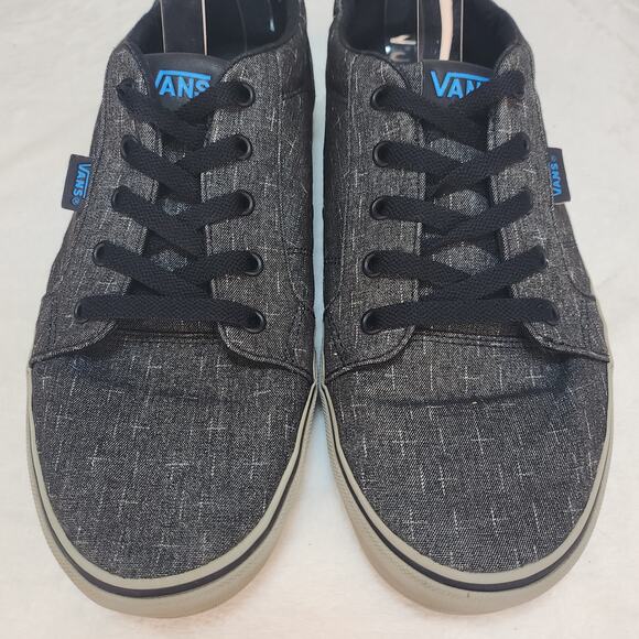 Vans Shoes Mens 12 Dark Gray Blue Black Fabric Low Tops Skater Grunge Preppy - Picture 5 of 13